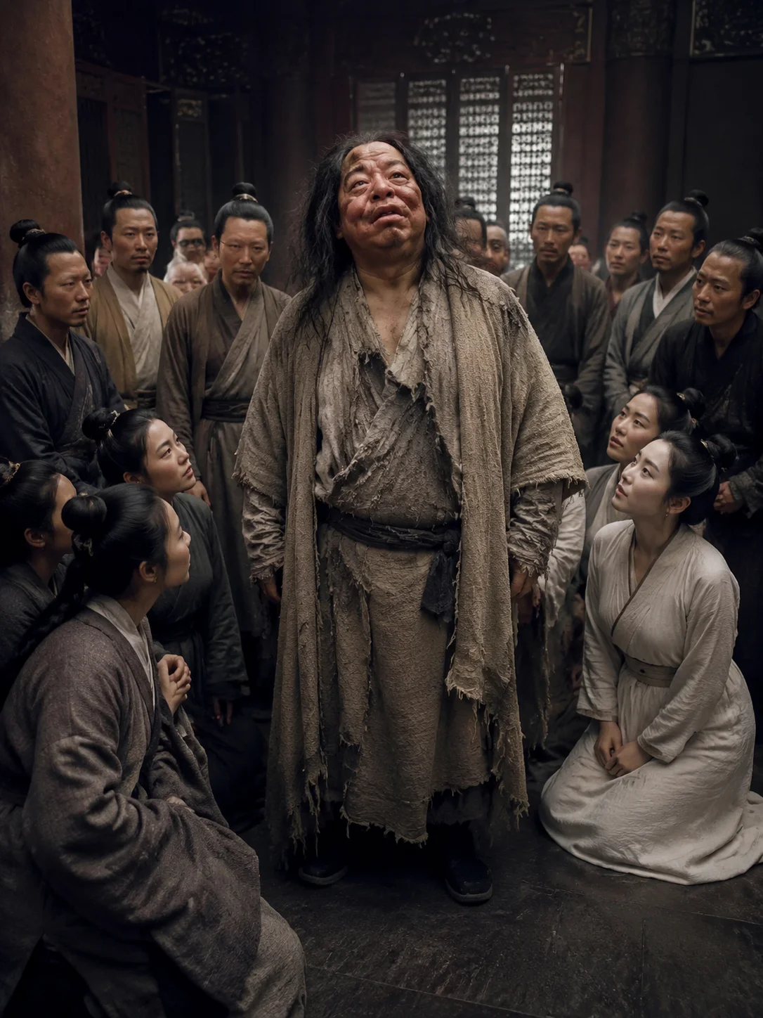 宫殿厅堂中站着一个其丑无比的人——哀骀它。他不唱不和,不说话不引领,但男人见了他不想走,女人见了他宁愿给他做妾也不嫁给别人。鲁哀公把国政交给他,他闷闷地不答应。他走后,鲁哀公怅然若失。"非爱其形也,爱使其形者也。"吸引人的不是形体,是驱动形体的那个东西——德。